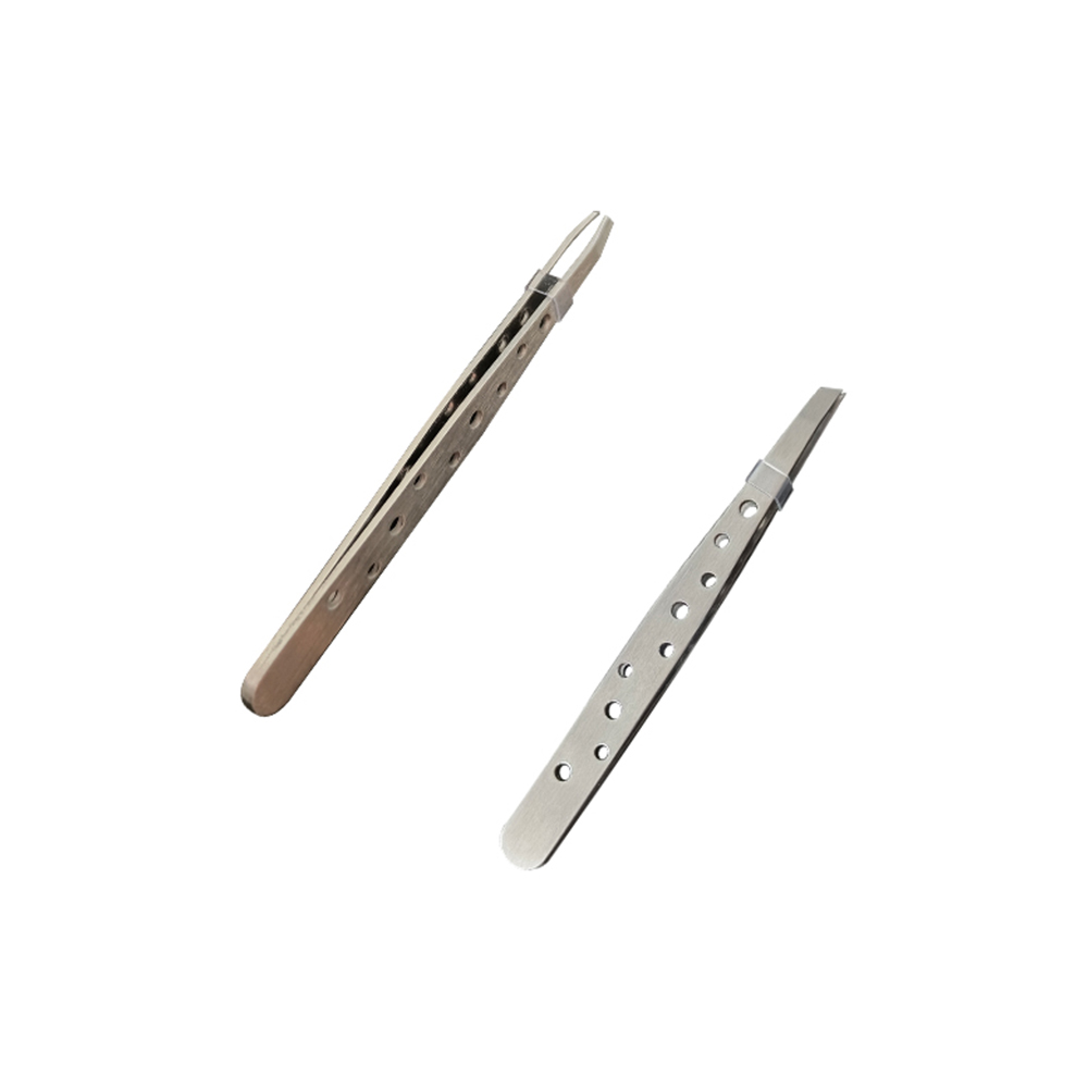 Nine hole oblique eyebrow tweezer I-1