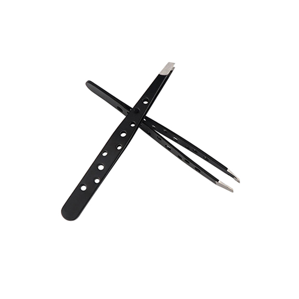 Nine hole oblique eyebrow tweezer B-1