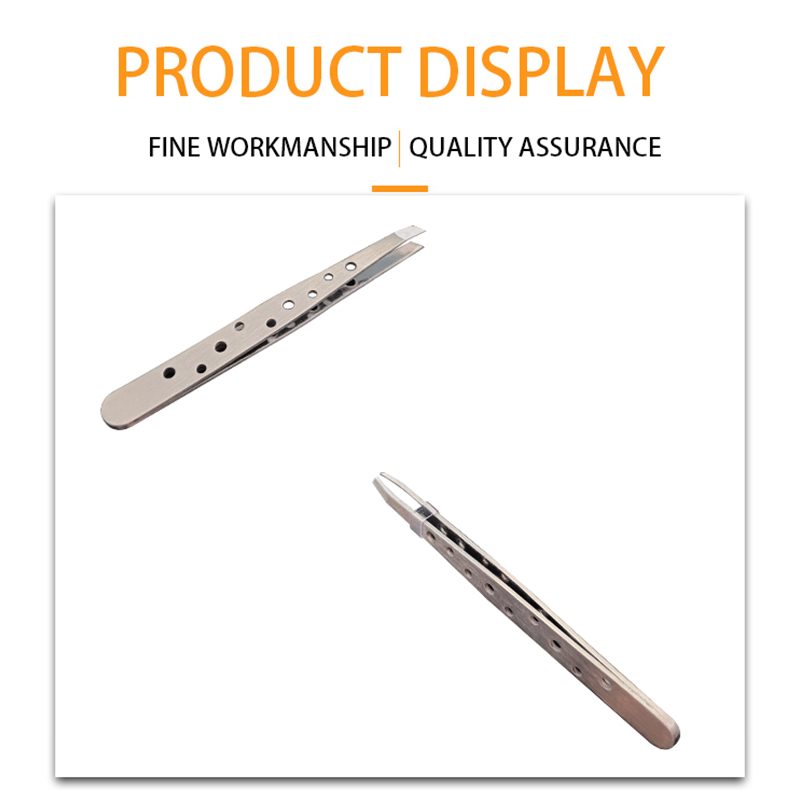 Nine hole oblique eyebrow tweezer I-1