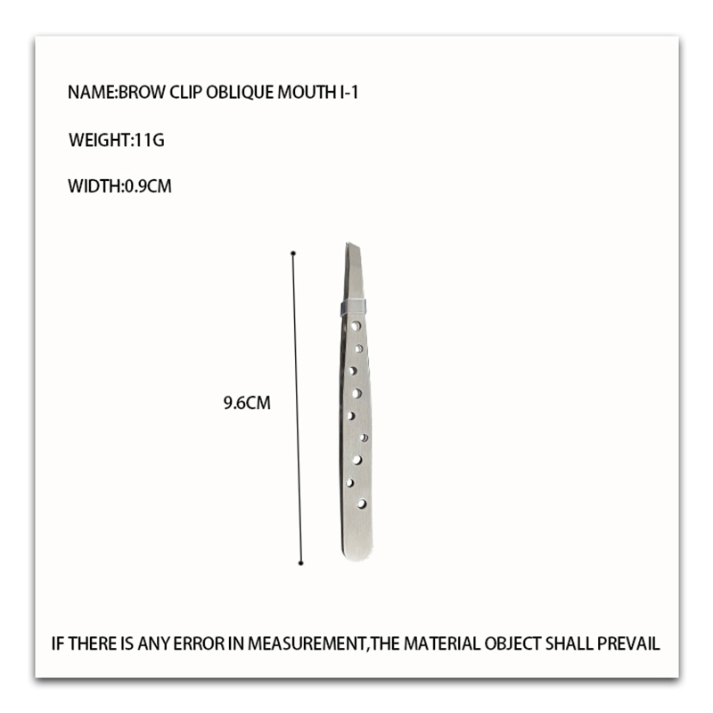 Nine hole oblique eyebrow tweezer I-1